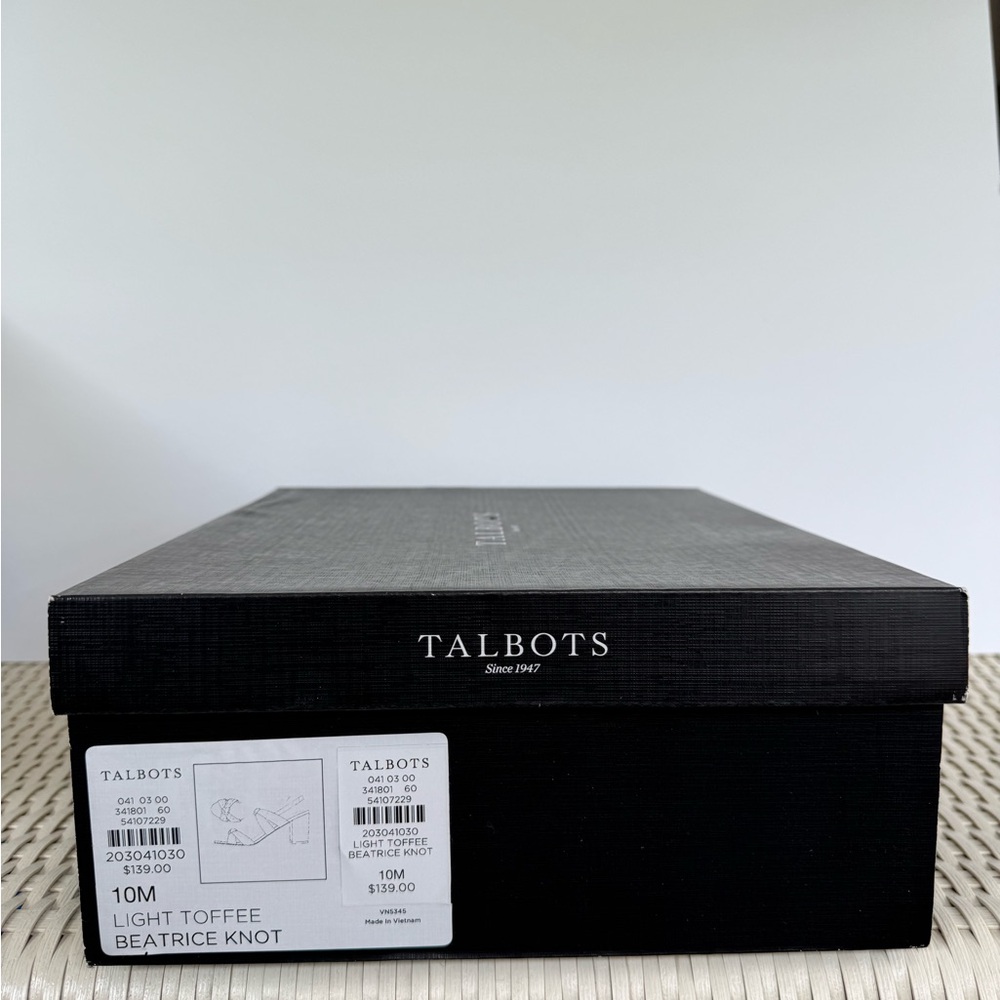New Talbots Beatrice Knot Sandal 10M Light Toffee Tan Women's Heeled Suede Shoes - Picture 6 of 6